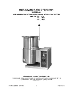 CROWN FOOD EC - 10TW Installation And Operation Manual preview