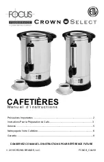 Preview for 7 page of Crown Select Focus Foodservice 100-CUP Instruction Manual