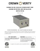 Preview for 1 page of CROWN VERITY RG-SB-1 Operating And Installation Instructions