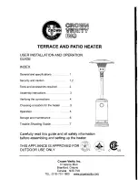 CROWN VERITY Terrace and Patio Heater User Installation And Operation Manual preview