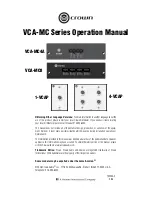 Crown 1-VCAP Operation Manual preview