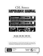 Preview for 1 page of Crown 1400 CSL Reference Manual