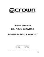 Crown 1400 CSL Service Manual preview