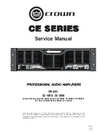 Crown CE 2000 Service Manual preview