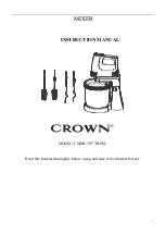 Preview for 1 page of Crown CMHB-3077 BOWL Instruction Manual