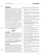 Предварительный просмотр 9 страницы Crown Com-Tech 1610 Reference Manual