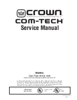 Предварительный просмотр 1 страницы Crown Com-Tech 1610 Service Manual