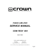 Crown Com-Tech 400 Service Manual предпросмотр