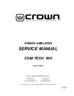 Crown Com-Tech 800 Service Manual предпросмотр