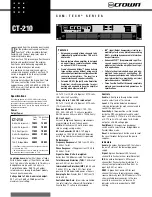 Crown Com-Tech CT-210 Specifications предпросмотр