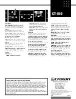 Preview for 2 page of Crown Com-Tech CT-810 Specifications