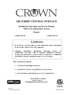 Crown CSHB60-90ABP Installation, Operation And Service Manual preview