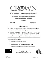 Preview for 1 page of Crown CSHB60-90XE Installation, Operation And Service Manual