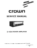 Предварительный просмотр 1 страницы Crown D-150A Service Manual