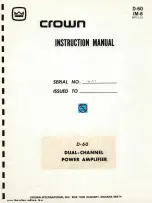 Предварительный просмотр 2 страницы Crown D-60 Instruction Manual