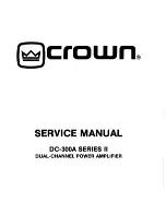 Предварительный просмотр 1 страницы Crown DC-300A II Service Manual