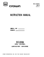 Предварительный просмотр 1 страницы Crown DC-300A Instruction Manual