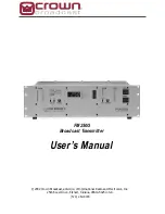 Предварительный просмотр 1 страницы Crown FM250G User Manual