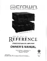 Crown Macro Reference Owner'S Manual предпросмотр