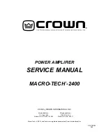 Crown Macro-tech -2400 Service Manual предпросмотр