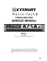 Crown Macro-Tech 2402 Service Manual предпросмотр