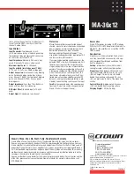 Предварительный просмотр 2 страницы Crown Macro-Tech MA-36X12 Specifications