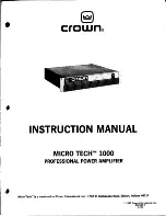 Предварительный просмотр 2 страницы Crown Micro-Tech 1000 Instruction Manual