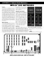 Предварительный просмотр 1 страницы Crown MRX-24 Quick Reference Manual