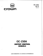 Crown OC-150A User Manual предпросмотр