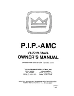 Crown PIP-AMC Owner'S Manual предпросмотр