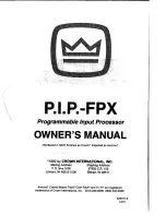 Crown PIP-FPX Owner'S Manual preview