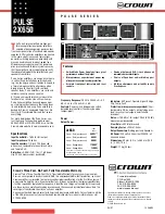 Предварительный просмотр 1 страницы Crown Pulse 2X650 Specifications