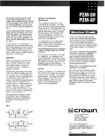 Preview for 2 page of Crown PZM-6F Manual