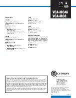 Предварительный просмотр 2 страницы Crown VCA-MC4A Specification Sheet