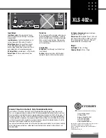 Предварительный просмотр 2 страницы Crown XLS-402TX Datasheet