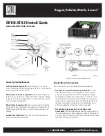 Preview for 1 page of CRU Dataport DE100 ATA 33 Install Manual