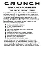 Preview for 2 page of Crunch Ground Pounder GPV12D2 Installation And Wiring Directions