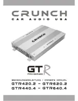 Предварительный просмотр 1 страницы Crunch GTR420.2 Owner'S Manual