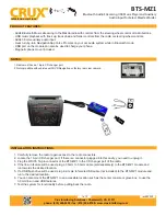 Предварительный просмотр 1 страницы Crux BTS-MZ1 Quick Start Quide