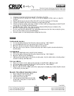 Preview for 2 page of Crux BTS-VW1 Quick Start Manual