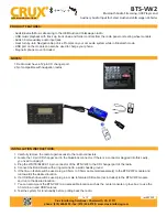 Preview for 1 page of Crux BTS-VW2 Installation Instructions