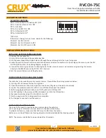 Preview for 2 page of Crux Sightline RVCCH-75C Quick Start Manual