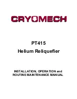 Preview for 1 page of Cryomech PT415 Installation, Operation And Routine Maintenance Manual