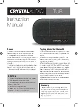 Предварительный просмотр 2 страницы Crystal Acoustics TUB Instruction Manual