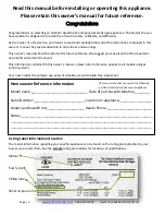 Preview for 2 page of Crystal Fire CF-1224-LP (NG) User Manual