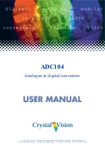 Crystal Vision ADC104 User Manual preview