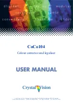 Preview for 1 page of Crystal Vision CoCo104 User Manual