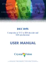 Предварительный просмотр 1 страницы Crystal Vision DEC105S User Manual