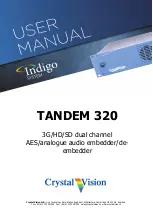 Preview for 1 page of Crystal Vision Indigo TANDEM 320 User Manual