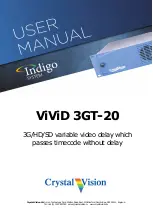 Crystal Vision Indigo ViViD 3GT-20 User Manual preview